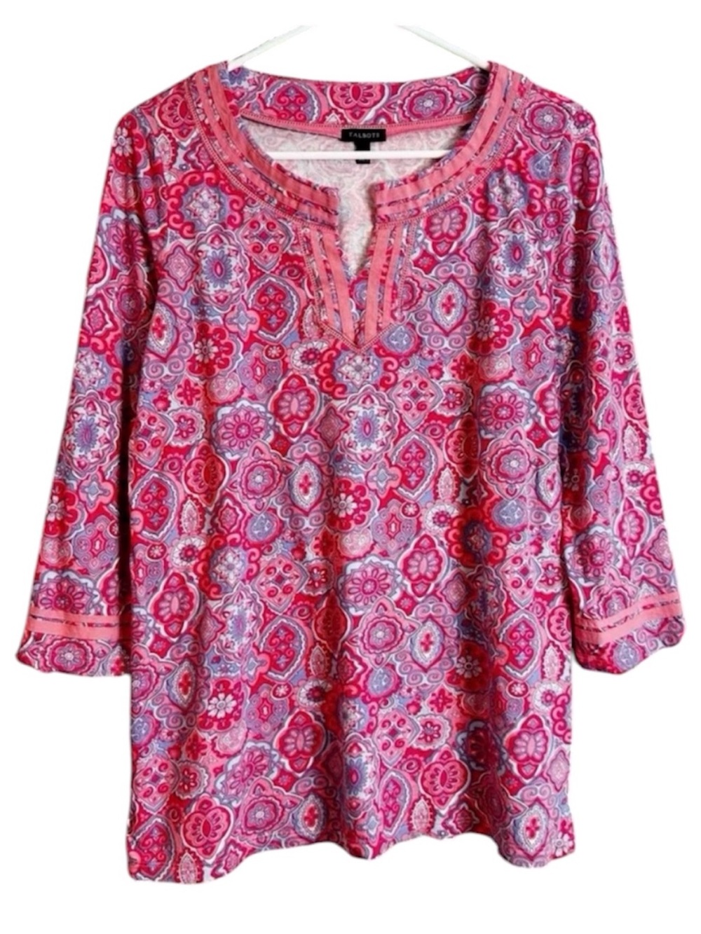 Talbots Pima Cotton Blend Bohemian Style Blouse